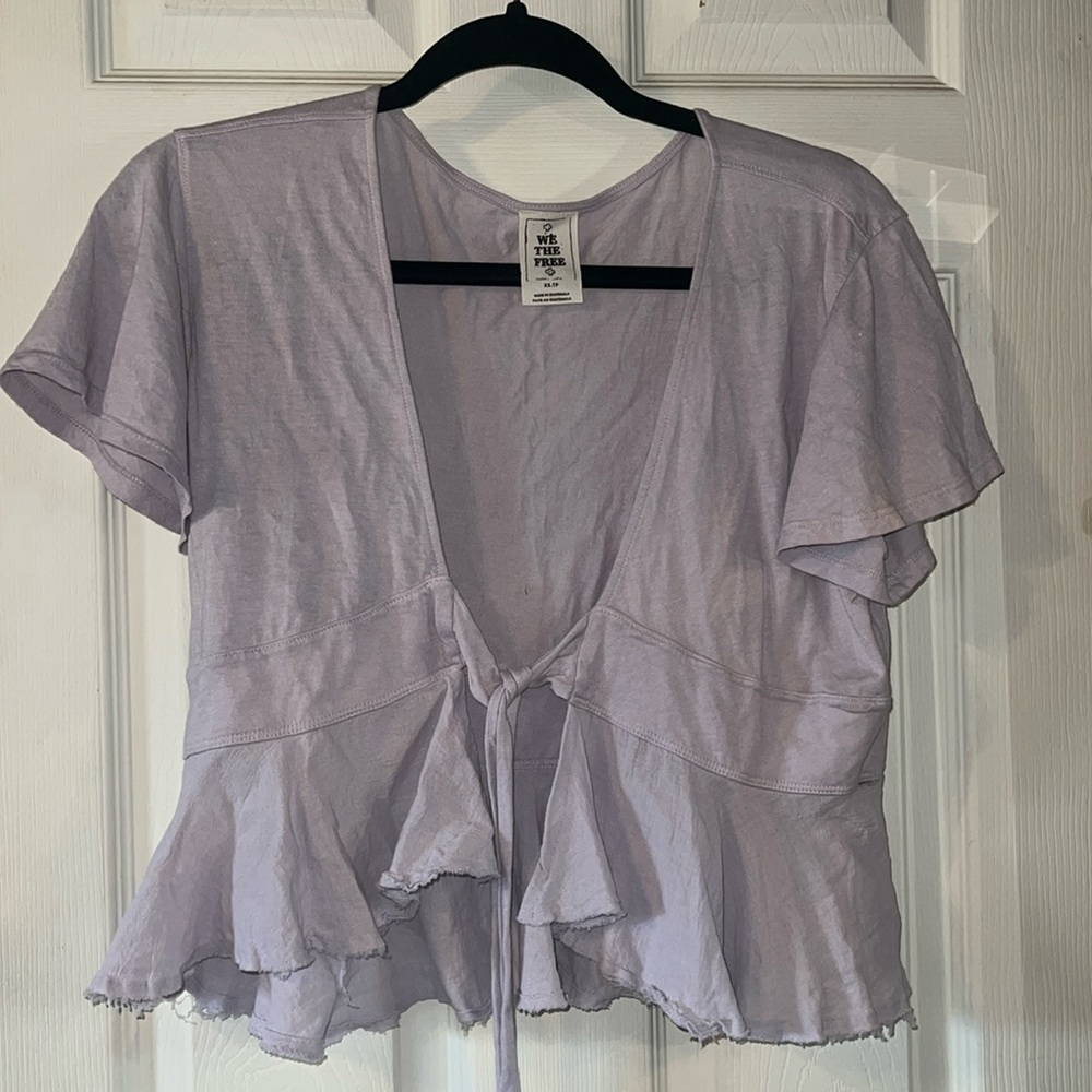 Free people we the free lavender tie top